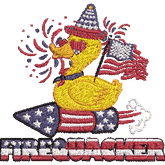 Firequacker-Duck-Rubber - Embroidery Design - FineryEmbroidery